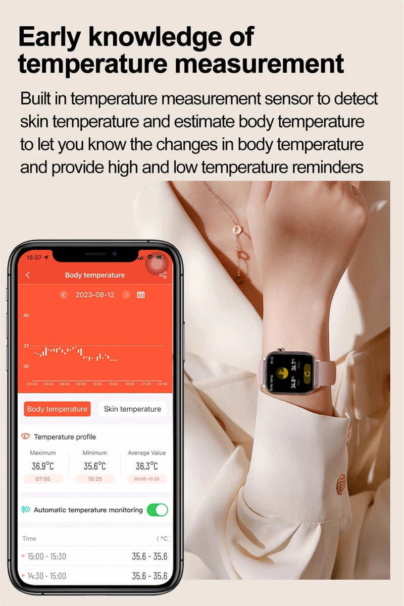 LIGE Health - Reloj inteligente de grado médico para hombre y mujer, con control del lípido en sangre, ácido úrico, ECG+PPG, temperatura corporal, llamadas por Bluetooth