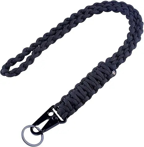 Cordón de paracaídas DIY, cinturón trenzado con hebilla de acero negro, cordón para teléfono móvil para acampar, andar en bicicleta, campo, supervivencia al aire libre, llavero