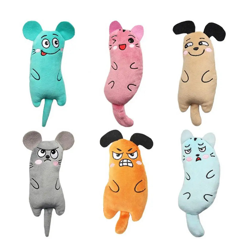 6-1PCS Catnip Toys Funny Interactive Plush Super Soft Pet Kitten Teeth Grinding Cat Toy Claws Thumb Bite Cat Mint Cats Pet Toys