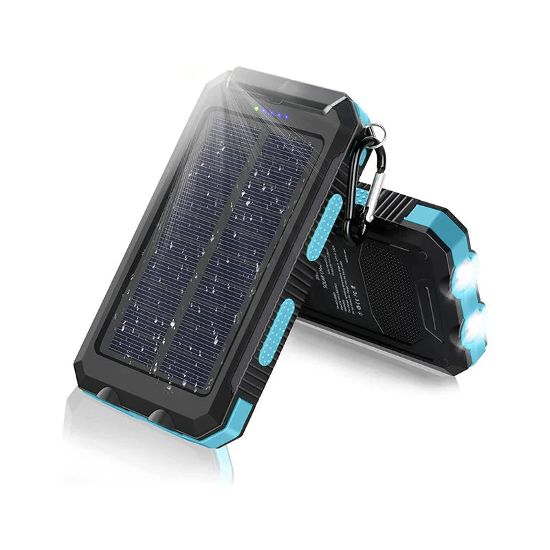 200000mAh Solar Power Bank Large Capacity Outdoor Wild Fishing Camping Mobile Power Portable with Compass Supply Fast Charging