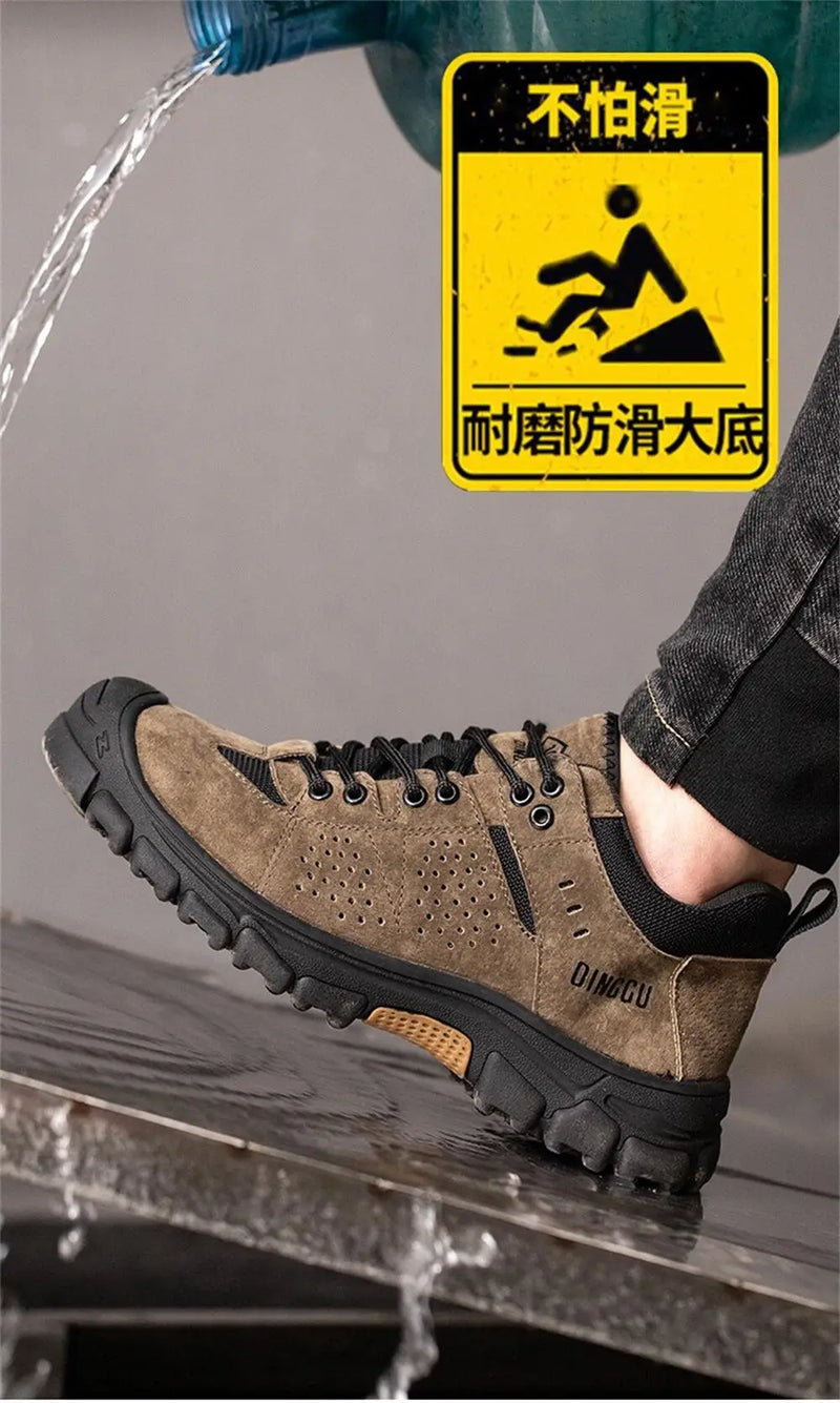 Nuevos zapatos indestructibles, zapatillas de trabajo, puntera de acero, zapatos de seguridad, botas para hombres, botas de trabajo antigolpes y antiperforación, seguridad