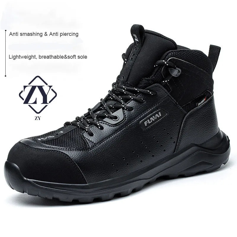 Botas de trabajo de alta calidad para hombre, con aislamiento de 6 kV, puntera compuesta, zapatos de electricista, antigolpes, antipinchazos, botas de seguridad protectoras