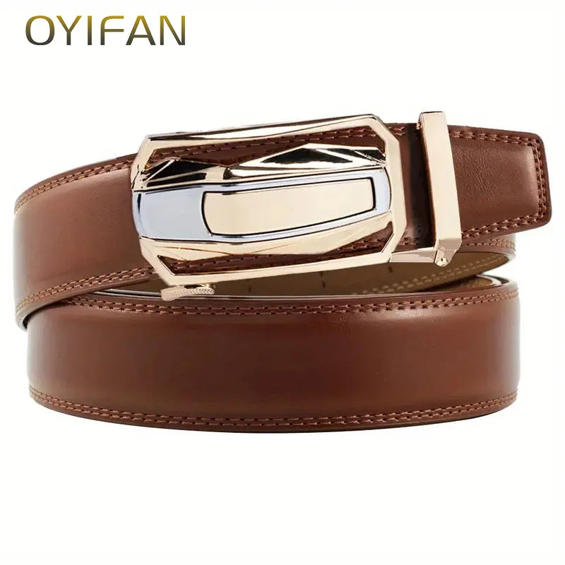 New Men's Genuine Leather Belt Alloy Buckle Ratchet Belt Top Quality Belt Fashion Belt for Men