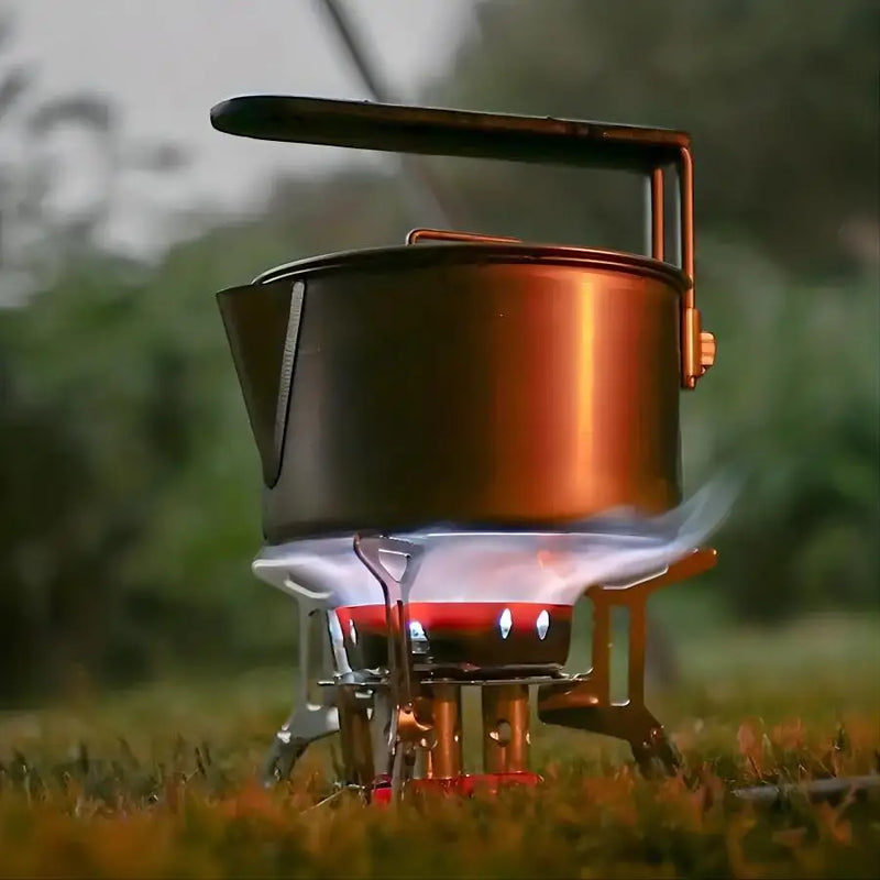 Estufa de gas para campamento a prueba de viento de 3800 W con adaptador para bidón de combustible, quemador plegable portátil para mochileros al aire libre, senderismo, picnic