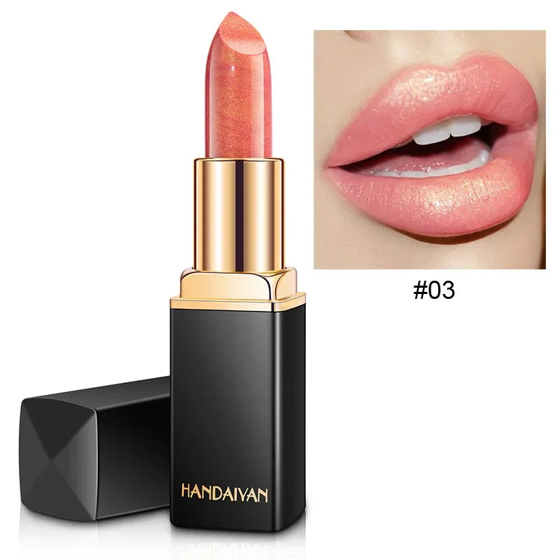 9 Colors Waterproof Nude Pink Glitter Lipstick Makeup Long Lasting Velve Red Mermaid Sexy Shimmer LipSticks Cosmetics Beauty