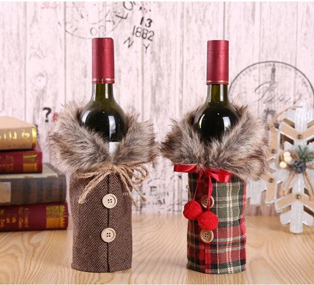 Christmas Wine Bottle Cover Merry Christmas Decorations For Home 2024 Christmas Ornament Xmas Navidad Natal Gifts New Year 2025