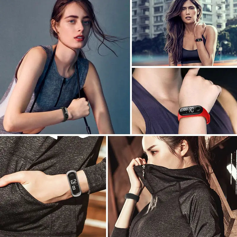 Reloj de pulsera inteligente deportivo con pantalla a color para hombre y mujer, pulsera de silicona resistente al agua, con rastreador de actividad, 2023