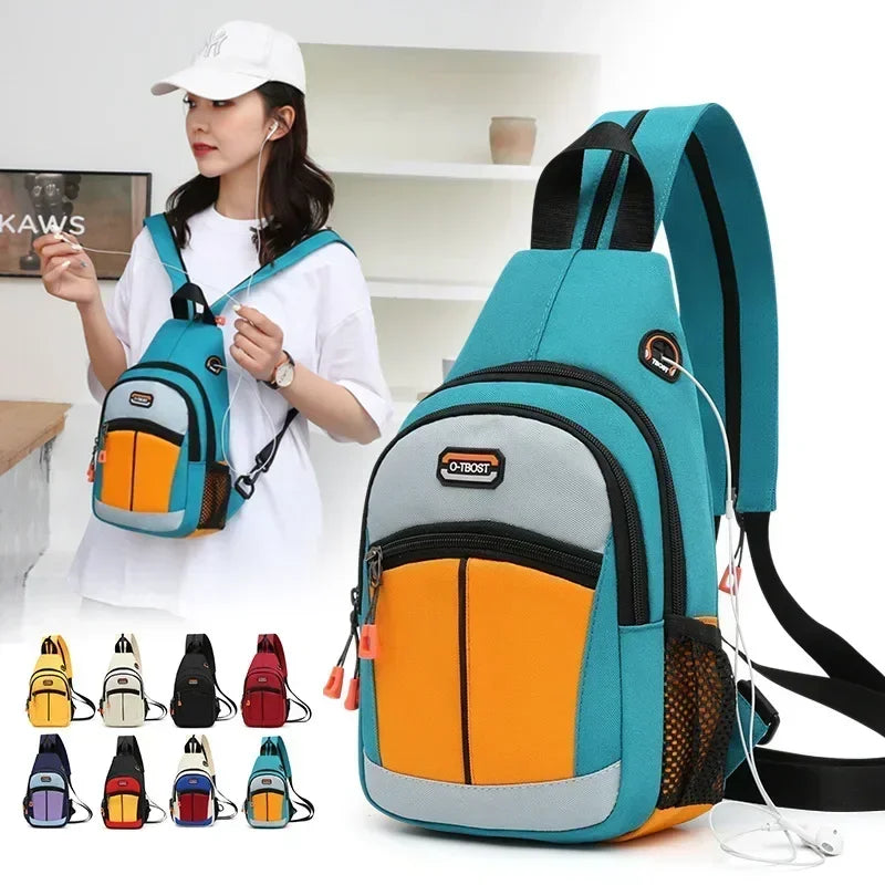 Mochila pequeña para mujer, bolso de pecho de tela Oxford, impermeable, bolso de mensajero de moda, bolso deportivo para mujer, bolso de viaje, bolso cruzado