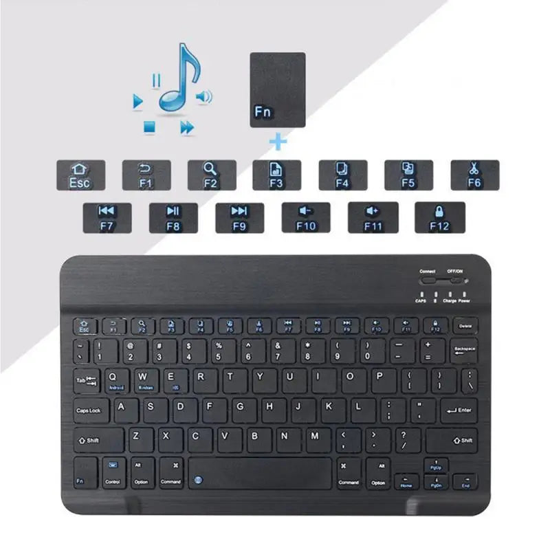 Teclado y ratón inalámbricos Bluetooth recargables para tabletas iOS, Android y Windows, iPad Air Mini Pro, teclado inglés y ruso