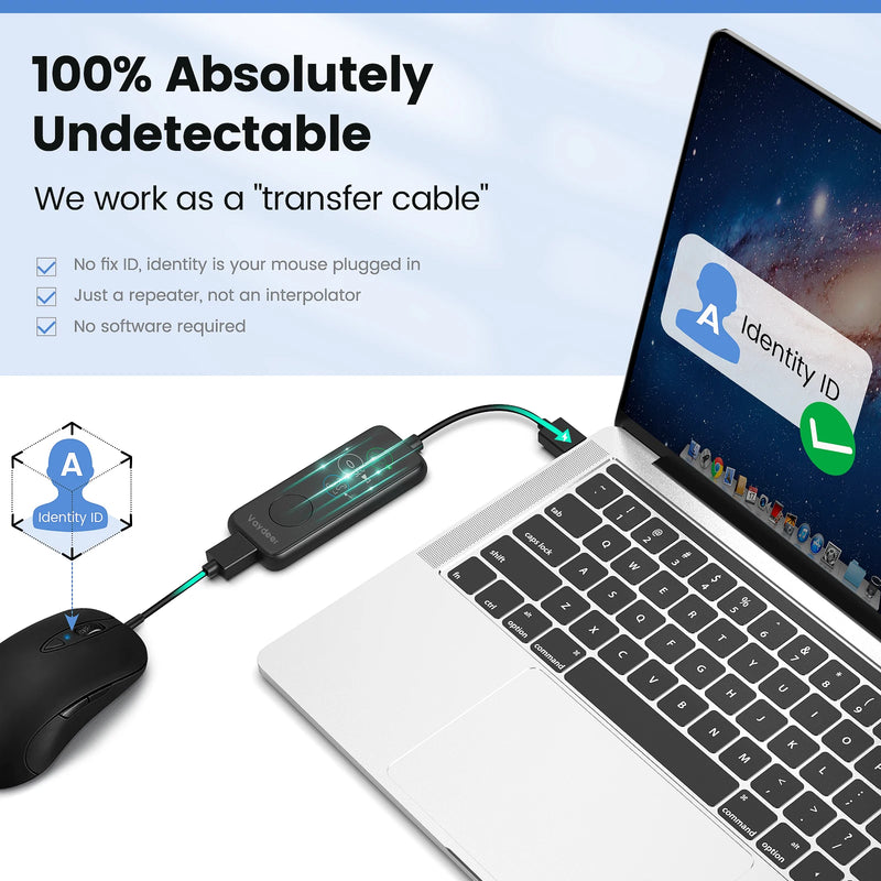 Fully Automatic Mouse Jiggler 100% Absolutely Undetectable USB Mouse Mover with HD Screen, Countdown Adjustable and 3 Trails