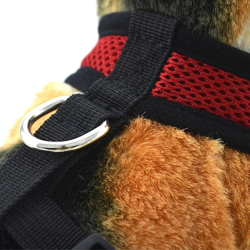 Dog Puppy Breathable Mesh Harness Vest Adjustable Chest Strap Leash Pet Supplies for Dogs Puppy Collar Cat Pet Dog Chest Strap