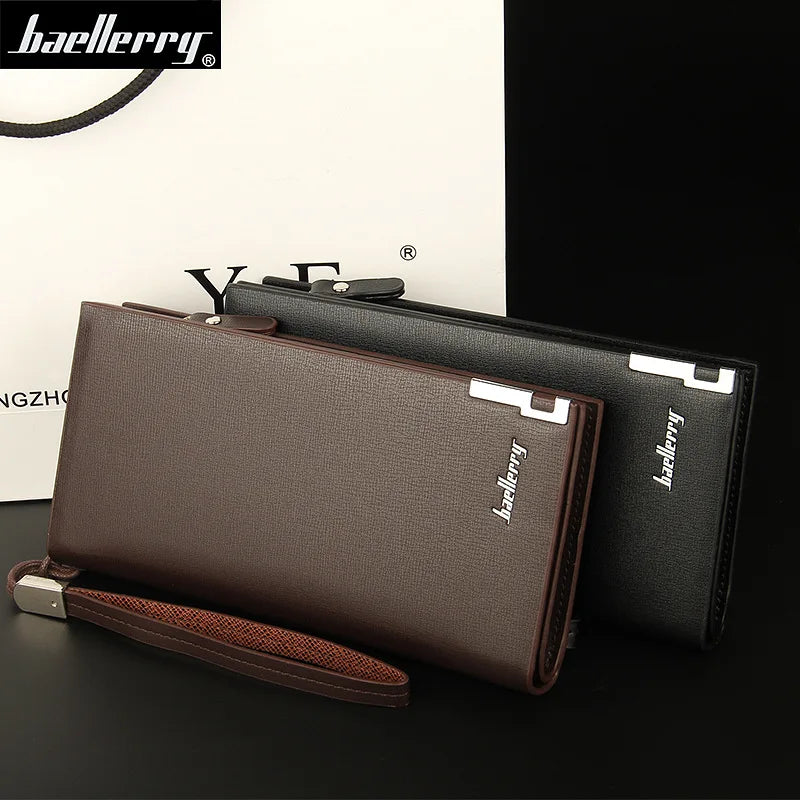 Baellerry Men Wallets Classic Long Style Card Holder Male Purse Quality Zipper Large Capacity Big Brand Luxury Wallet For Men