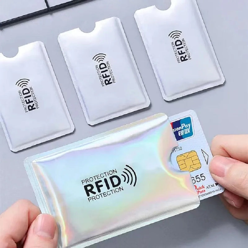 5Pcs Color RFID Blocking Credit Bank Card Holder Protector Aluminum Foil Anti-Scan Card Sleeves Access Control Card Keeper Case