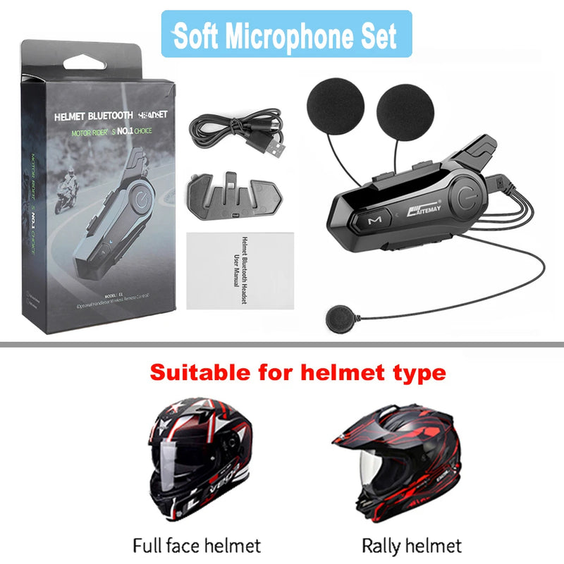 Intercomunicador para casco de motocicleta X1 Plus con Bluetooth 5.0, auriculares inalámbricos para motocicleta, altavoz de interfono de 1000 m, manos libres, walkie talkie para casco