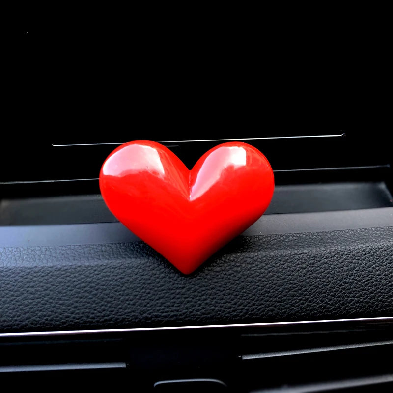 Red Heart Car Air Outlet Decorative Clip Car Perfume Lovely Heart Car Air Freshener Decorative Perfume Clip Auto Interior