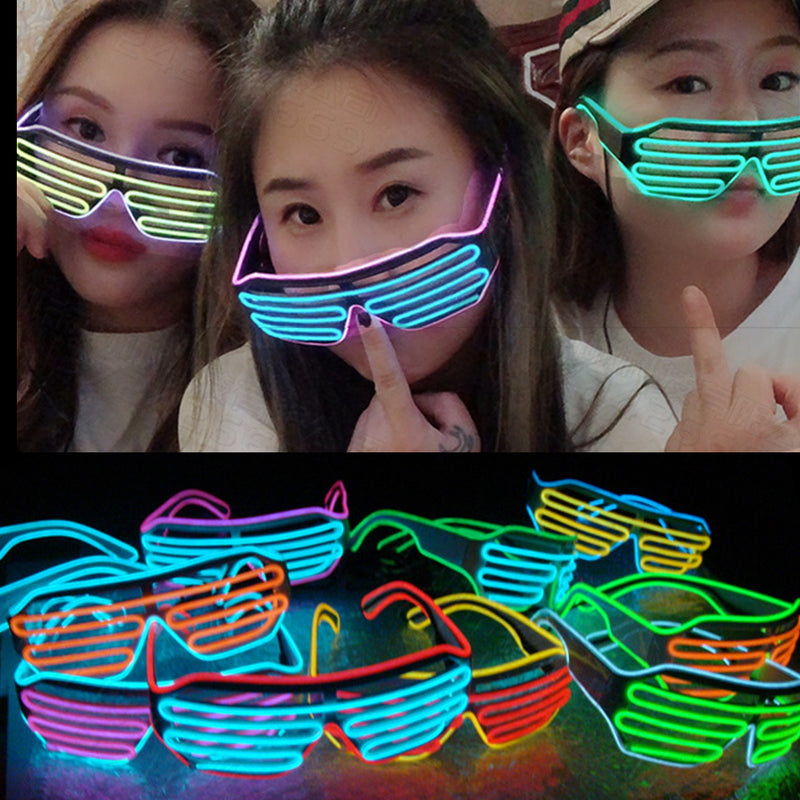 Glowing Glasses LED Gafas Luminous Bril Neon Christmas Glow Sunglasses Flashing Light Glass for Party Supplies Prop Costumes New