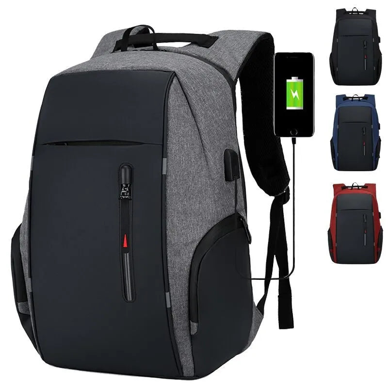 Mochila para hombre con carga USB, impermeable, para ordenador portátil de 15,6 pulgadas, informal, Oxford, para negocios, para ordenador portátil