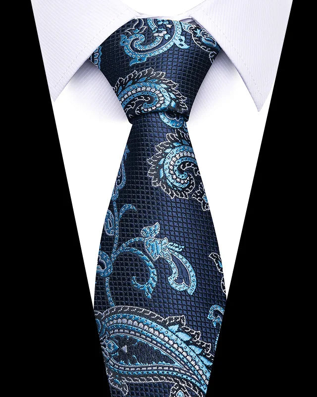 High-quality Wedding Ties For Men Fashion New Style Blue Strip Print Neckties Daily Office Apparel Accessories Gift For Man