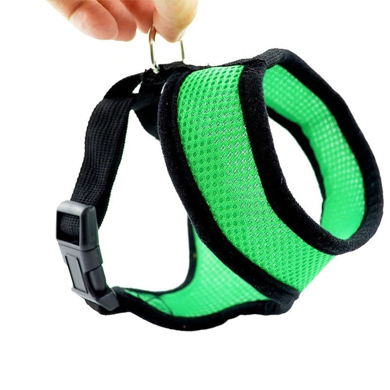 Dog Puppy Breathable Mesh Harness Vest Adjustable Chest Strap Leash Pet Supplies for Dogs Puppy Collar Cat Pet Dog Chest Strap