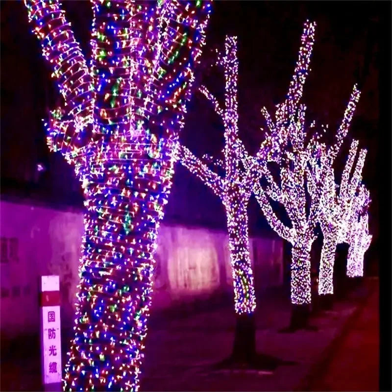 1-10M Outdoor LED String Lights Fairy Garland Lighting Strings Christmas Festival Home Party Decor Waterproof Landscape Lamps