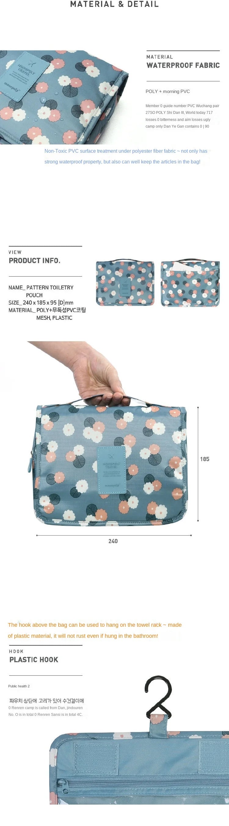 Bolsas de maquillaje de alta calidad para mujer, bolsa de viaje para cosméticos, organizador de artículos de tocador, neceser de almacenamiento impermeable, bolsa de baño colgante