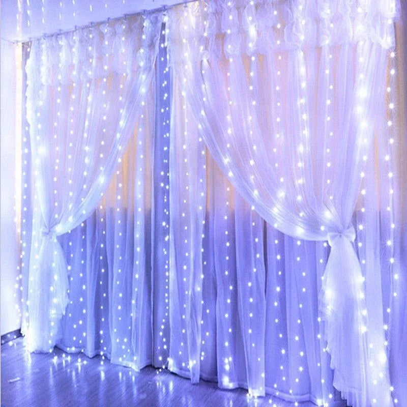 1 paquete de luces LED para cortina con control remoto USB de 8 modos, para bodas, hogar, fiestas, ventanas, paredes, decoraciones de Halloween y Navidad