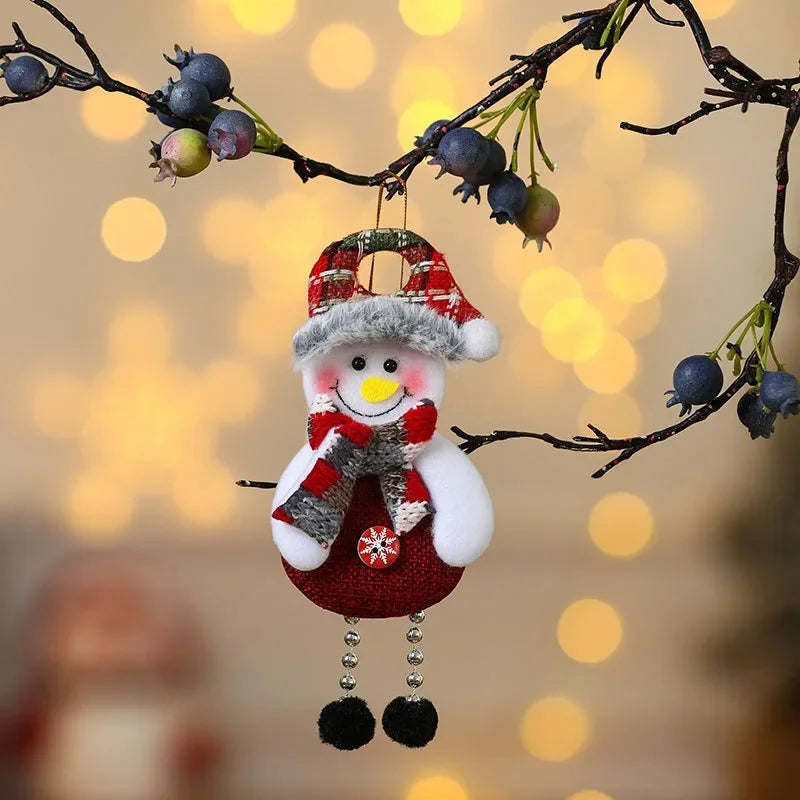 Christmas Hanging Doll Ornaments Santa Cluas Snowman Elk Xmas Tree Pendants Noel Natal Merry Christmas Decor 2024 Kids Gifts