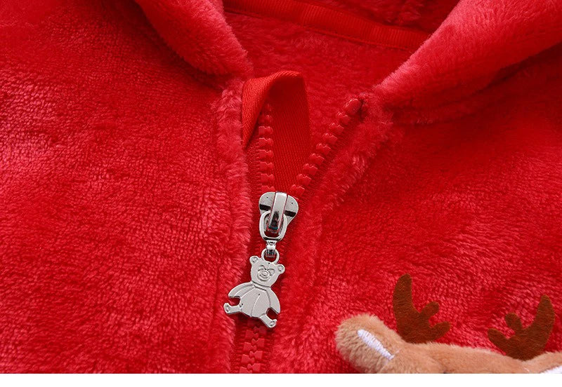 Ropa navideña para bebés recién nacidos de Ircomll, mono de otoño para niños y niñas, mono de una pieza de forro polar para bebés, trajes de alce para bebés