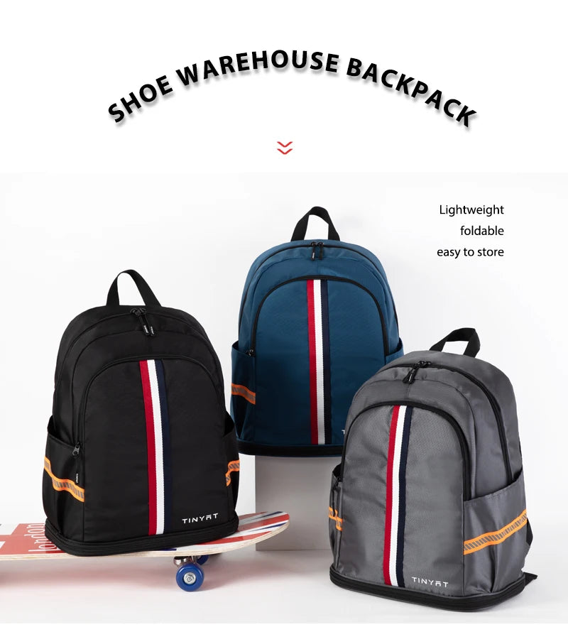 Mochila escolar TINYAT para hombres y mujeres, impermeable, para volver a la escuela, bolsa de viaje con almacenamiento de zapatos, plegable, resistente a las manchas para estudiantes