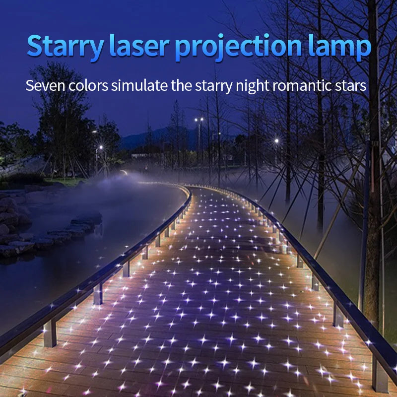 Dynamic starry sky laser projection lighting Park courtyard decoration rotating atmosphere light outdoor laser light