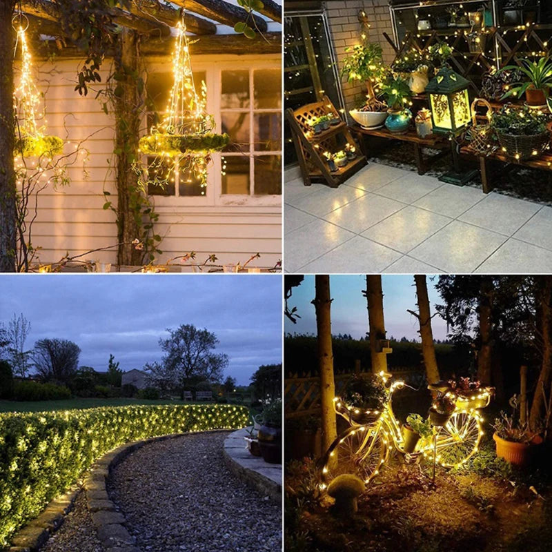 Solar Lights LED Fairy String Lights Waterproof 8 Lighting Modes String Lights for Christmas Party Wedding Decoration