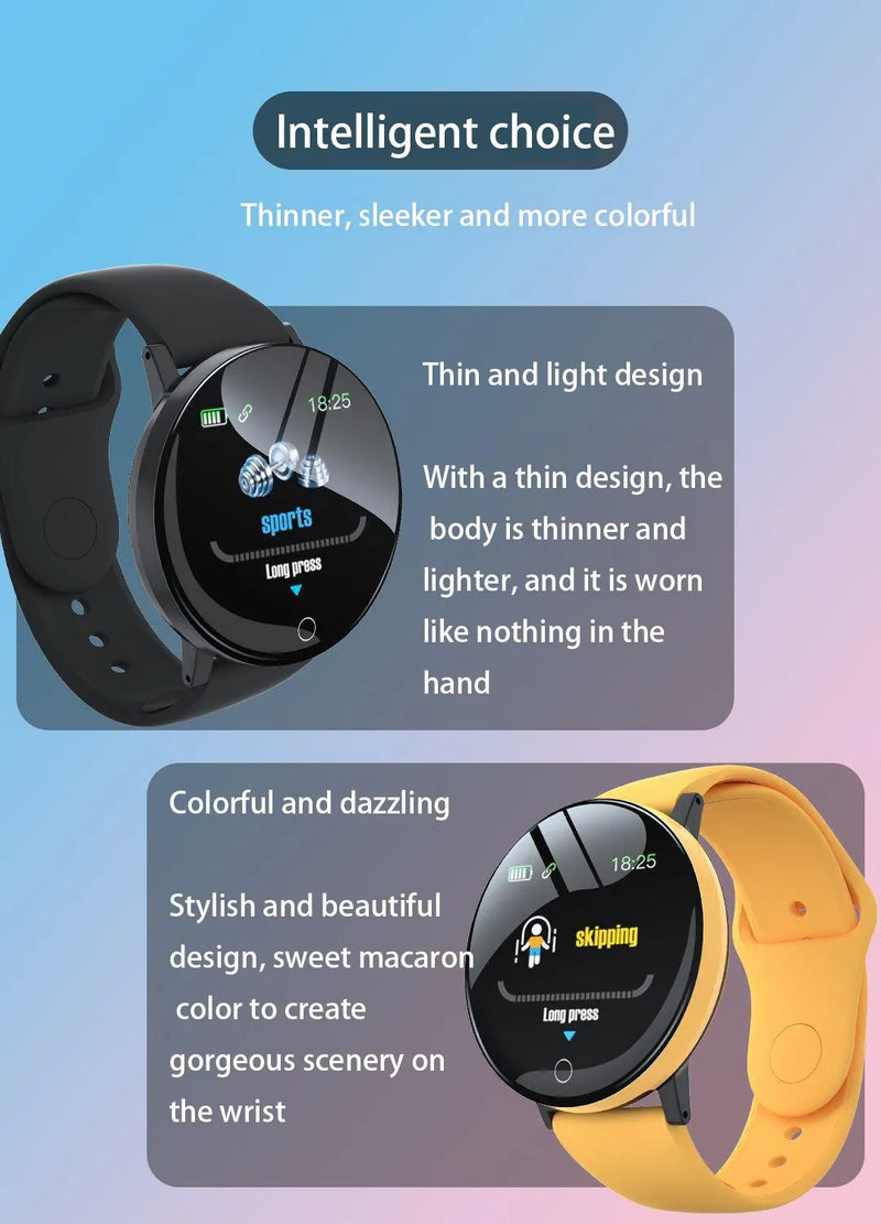 Nuevo reloj inteligente multifuncional D18 para hombres y mujeres, con Bluetooth, teléfono conectado, pulsera deportiva para música y fitness, monitor de sueño, reloj inteligente