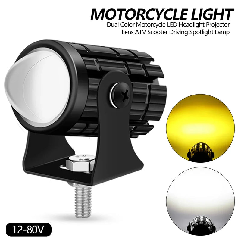 Proyector de faros LED Explorers para motocicletas superbrillantes con lente ojo de pez, faros LED antiniebla auxiliares para motocicletas