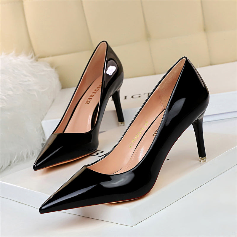 Women Metallic Leather Pumps 7.5cm 10.5cm High Heels Lady Stiletto Low Heels Wedding Bridal Silver Gold Sparkly Quality Shoes