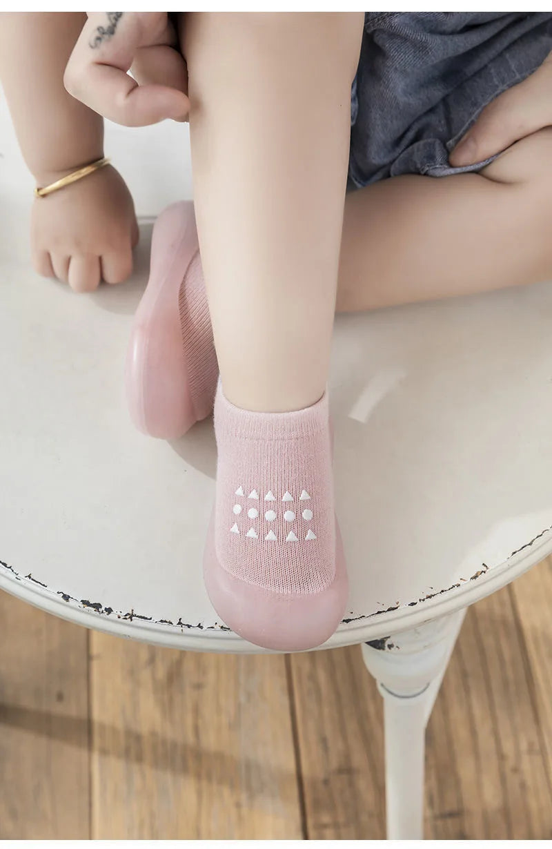 Baby Boy Girl First Walkers Children Sock Shoes Non-slip Floor Socks Kids Soft Rubber Sole Shoes Toddler Sock  Infant Booties