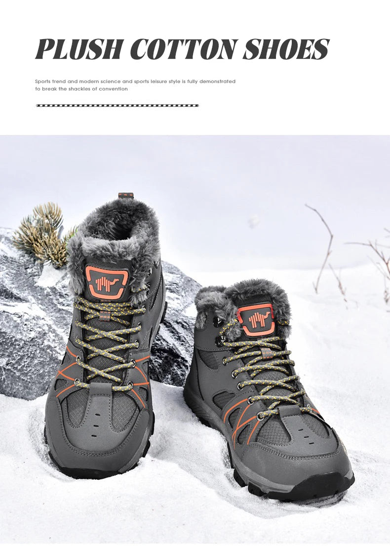 Botas de hombre de alta calidad, zapatos Hking, zapatillas tácticas de caña alta, botas de nieve para invierno, montañismo, acampada, zapatos de suela gruesa para hombre