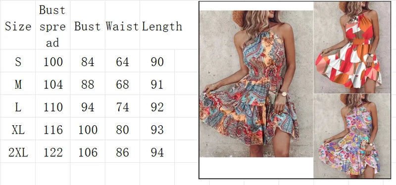 Irregular Printed Vest Backless Dress Women Summer Sexy Sleeveless Mini Dresses Party Clothes