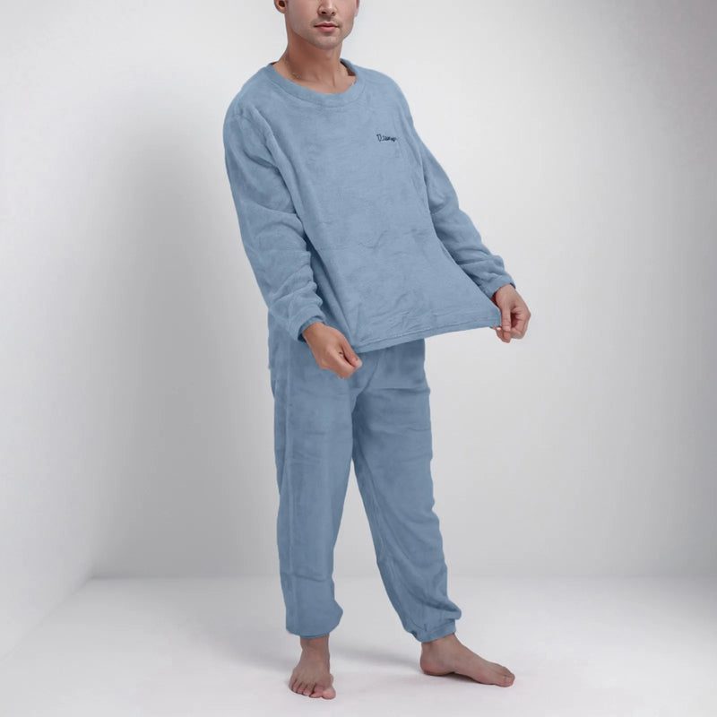 Men Flannel Pajamas Set Winter Warm Loose Homewear Clothes Pajamas Suits Long Sleeve Sleepwear Nightgown Pijama Hombre