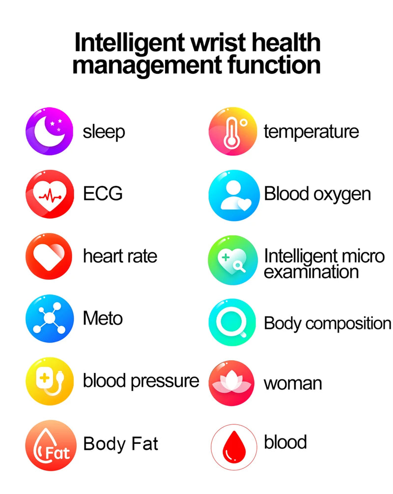 LIGE Health - Reloj inteligente de grado médico para hombre y mujer, con control del lípido en sangre, ácido úrico, ECG+PPG, temperatura corporal, llamadas por Bluetooth