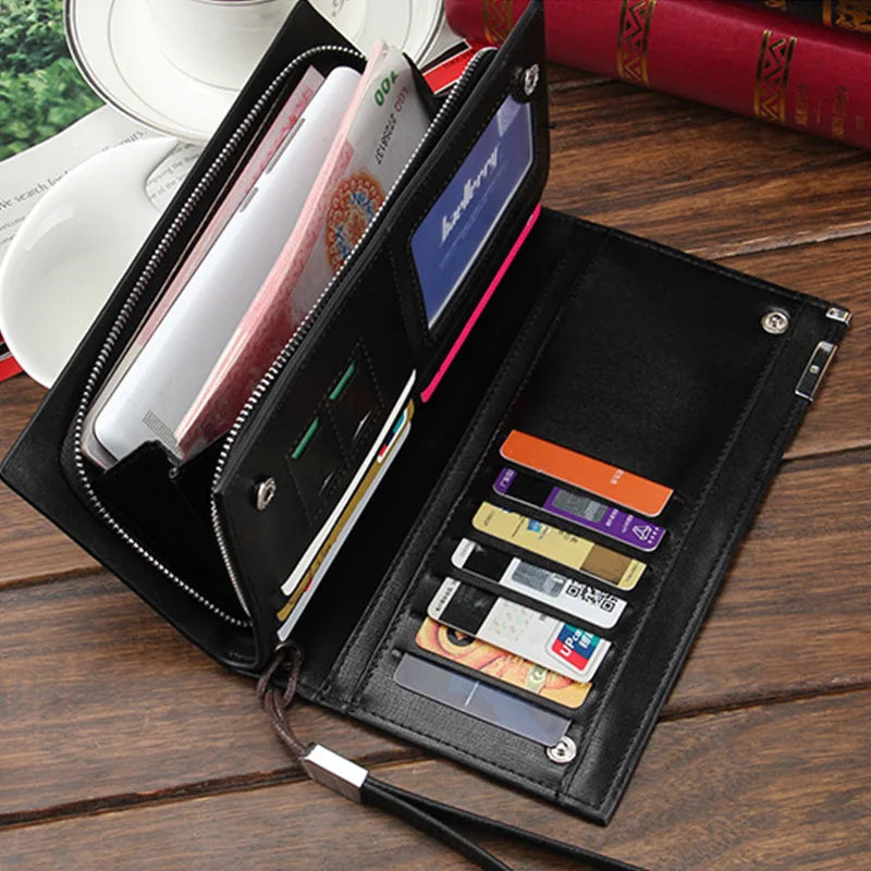 Baellerry Men Wallets Classic Long Style Card Holder Male Purse Quality Zipper Large Capacity Big Brand Luxury Wallet For Men