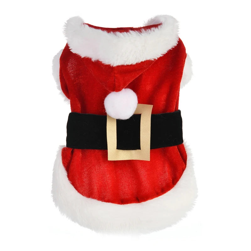 Ropa de disfraz de Papá Noel para mascotas, perros pequeños, abrigo de invierno con capucha para perros, chaquetas, ropa para cachorros y gatos, atuendo para chihuahua y yorkshire