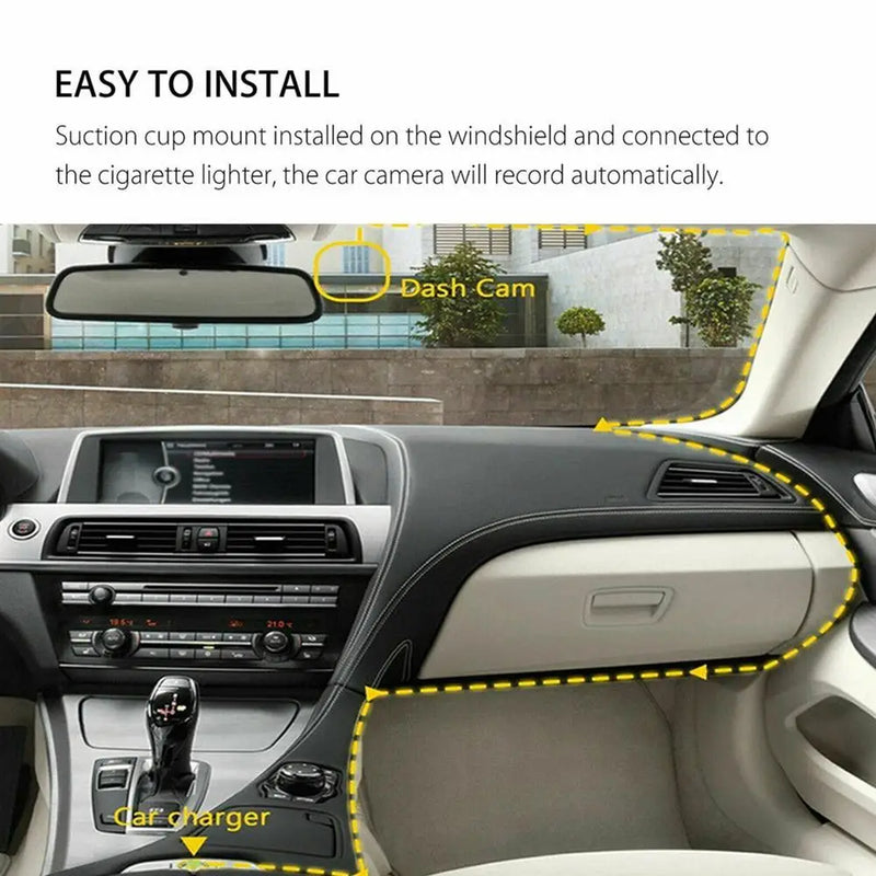 Cámara de monitor de coche 1080P, grabadora de doble lente para coche, cámara de seguridad de alta definición para coche, grabación de bucle continuo de alta definición