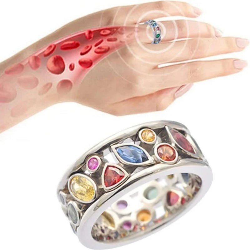 Anillo de cuarzo iónico de cristal mágico para terapia de iones, anillo de cuarzo para hombres y mujeres, anillo de pareja con terapia magnética para pérdida de peso