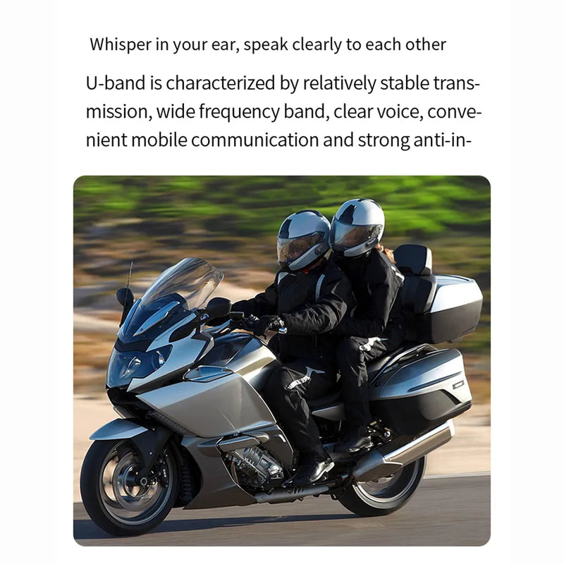 E1 Bluetooth Intercom Motorcycle helmet bluetooth headset intercomunicador Moto Interphone Headset Wireless For 2 Rider 1000M