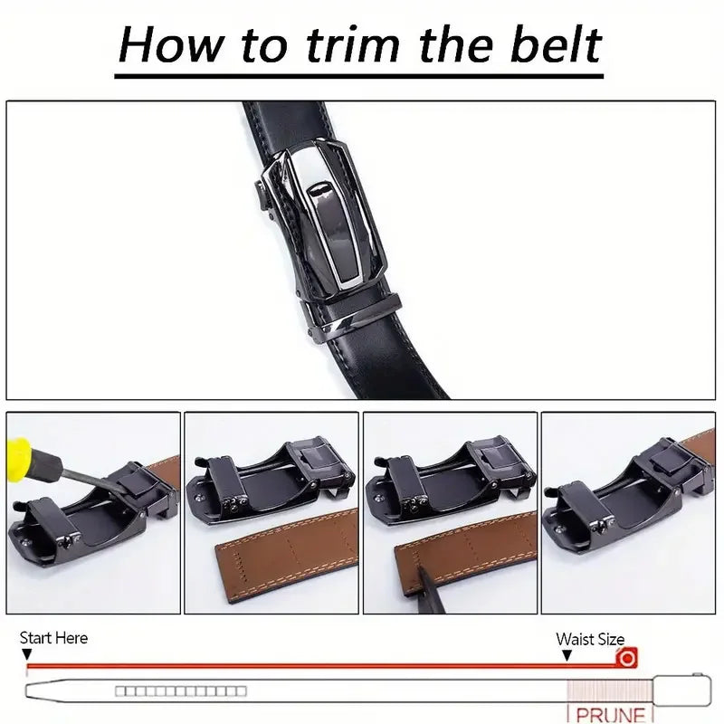 New Men's Genuine Leather Belt Alloy Buckle Ratchet Belt Top Quality Belt Fashion Belt for Men