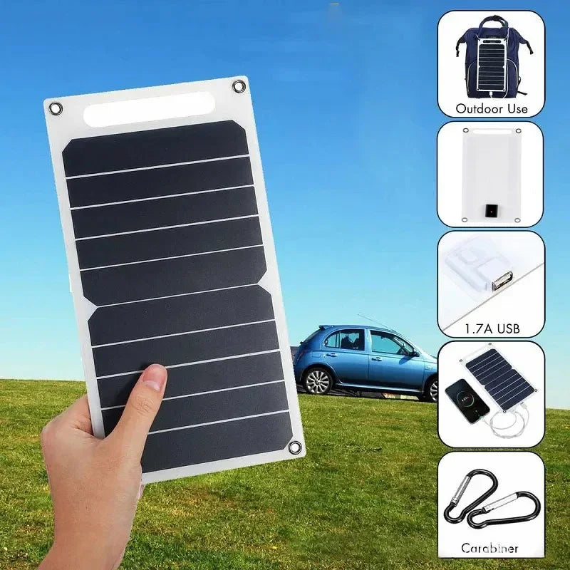 Panel solar de 30 W con USB, impermeable, para exteriores, senderismo y acampada, batería portátil, cargador de teléfono móvil, panel de carga de 6,8 V