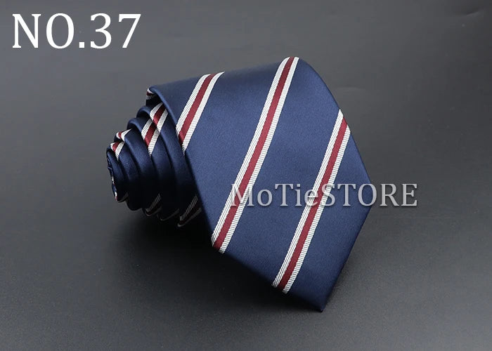 Men's Fashion Tie 8cm Blue Necktie Classic Plaid Striped Neck Tie Paisley Floral Neckties Daily Wear Cravat Wedding Party Gift