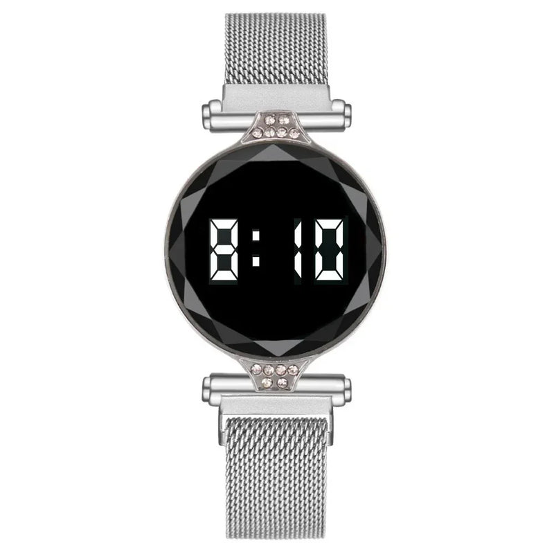 Reloj LED de lujo para mujer, pulsera magnética, relojes de oro rosa, relojes digitales de cuarzo para mujer, reloj femenino