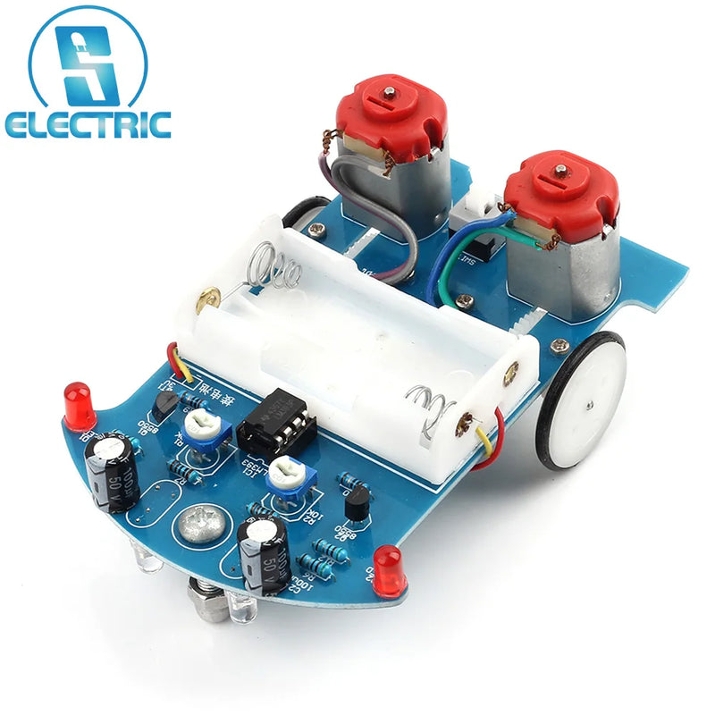 Kit de electrónica para hacer tú mismo en un coche inteligente, proyecto de soldadura, práctica de robot de seguimiento de línea para estudiantes de STEM, educación escolar