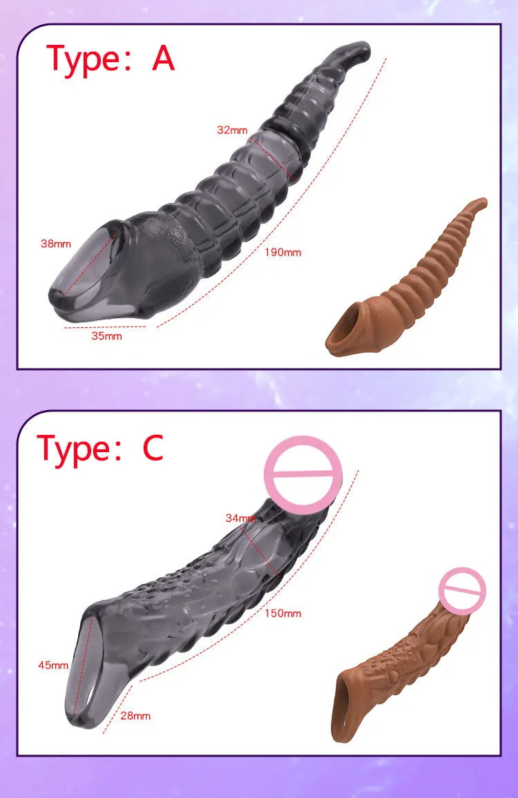 4 Types Penis Extender Enlargement Sleeve Vibrator Cock Ring Reusable Condom G Spot Vibrating Delay Ejaculation Sex Toys for Men